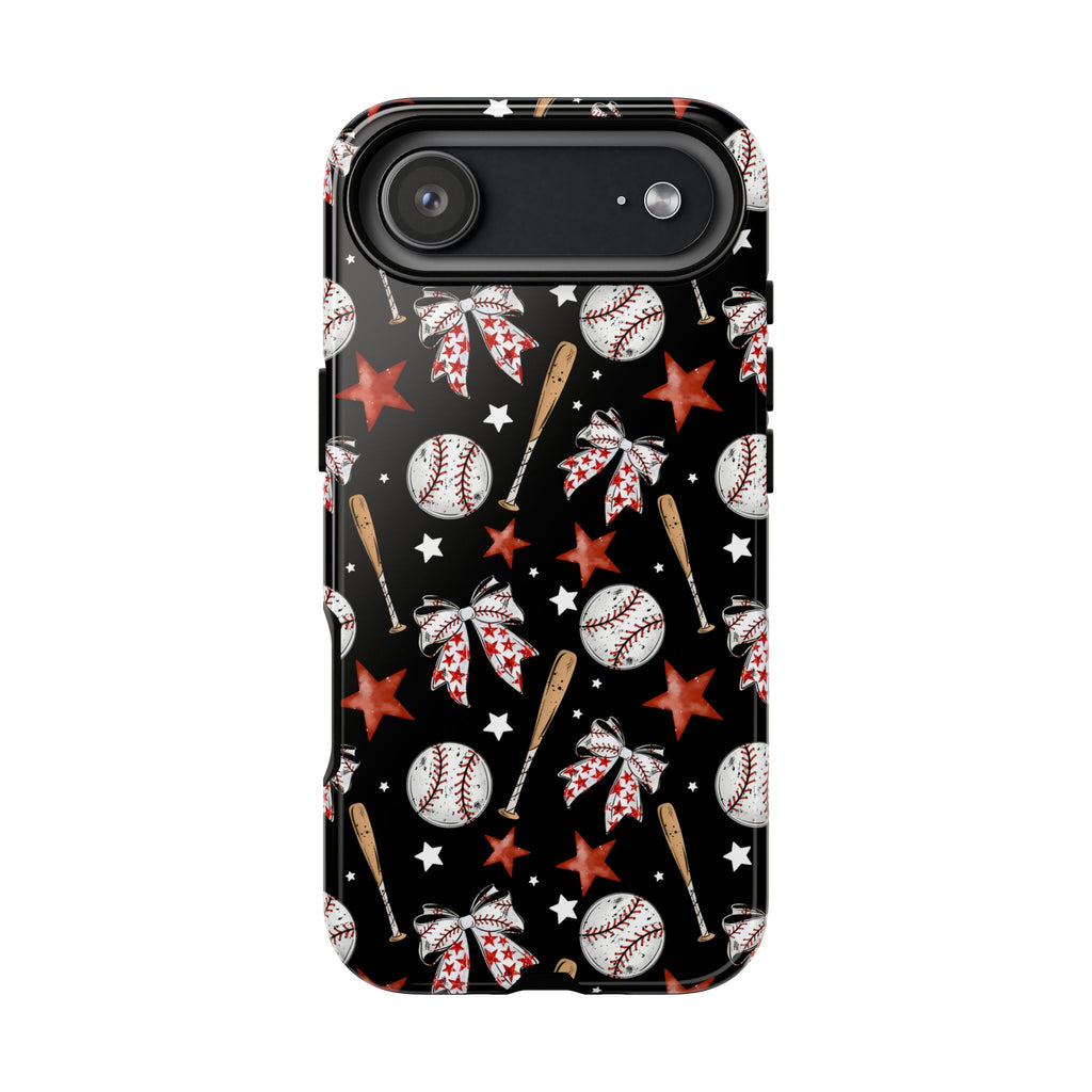 Baseball Star Themed Phone Case, Stars checkered tough case Case, Cute Baseball Phone Cover