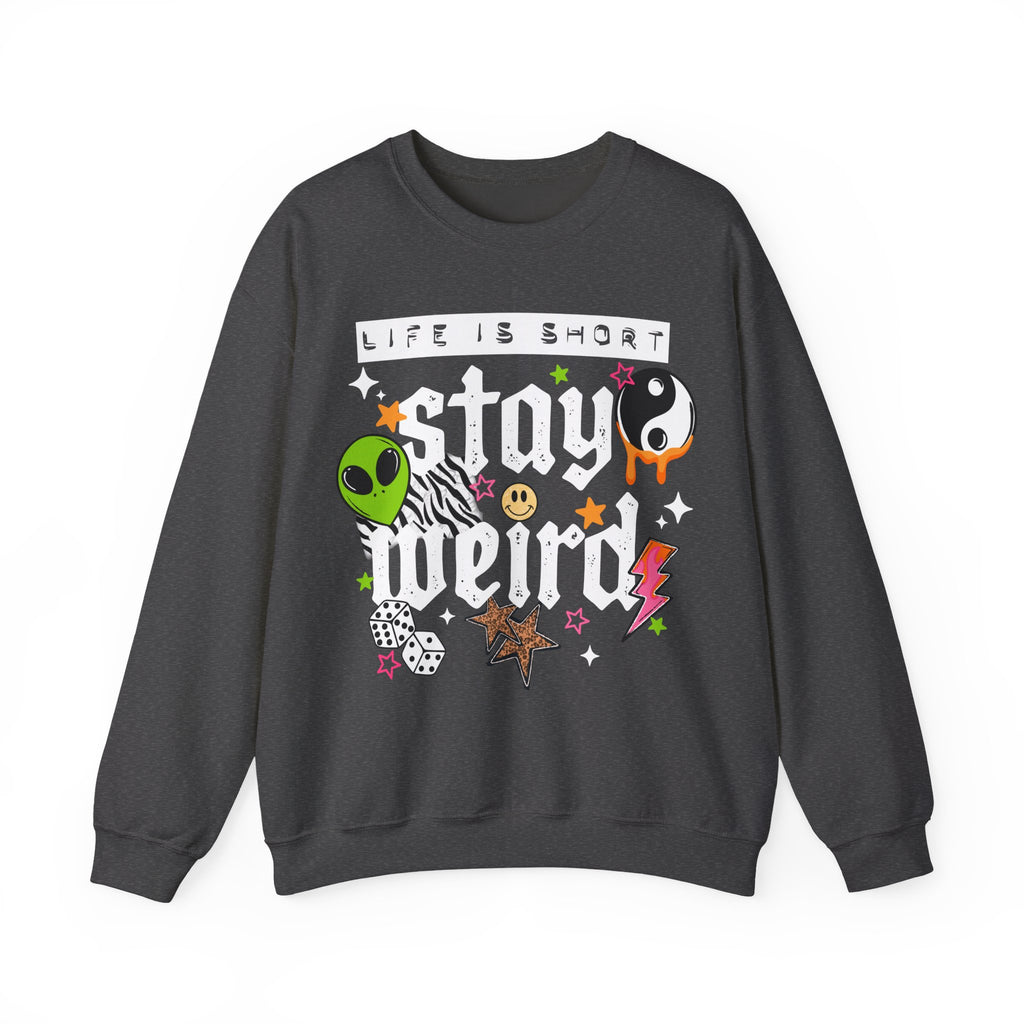 Stay Weird Sweatshirt, Trendy ADHD Sweater, Retro  Sweater, YingYang Vibes, Cute Weird Sweatshirt, Stars