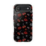 Cherry Lips Stars Phone Case, Cherry tough case Case, Cute Punk Phone Cover