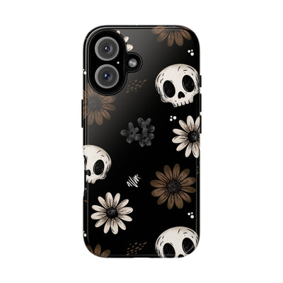 Skull Flower Dark Phone Case, Floral Cottagecore tough case Case,  Nature Phone Cover