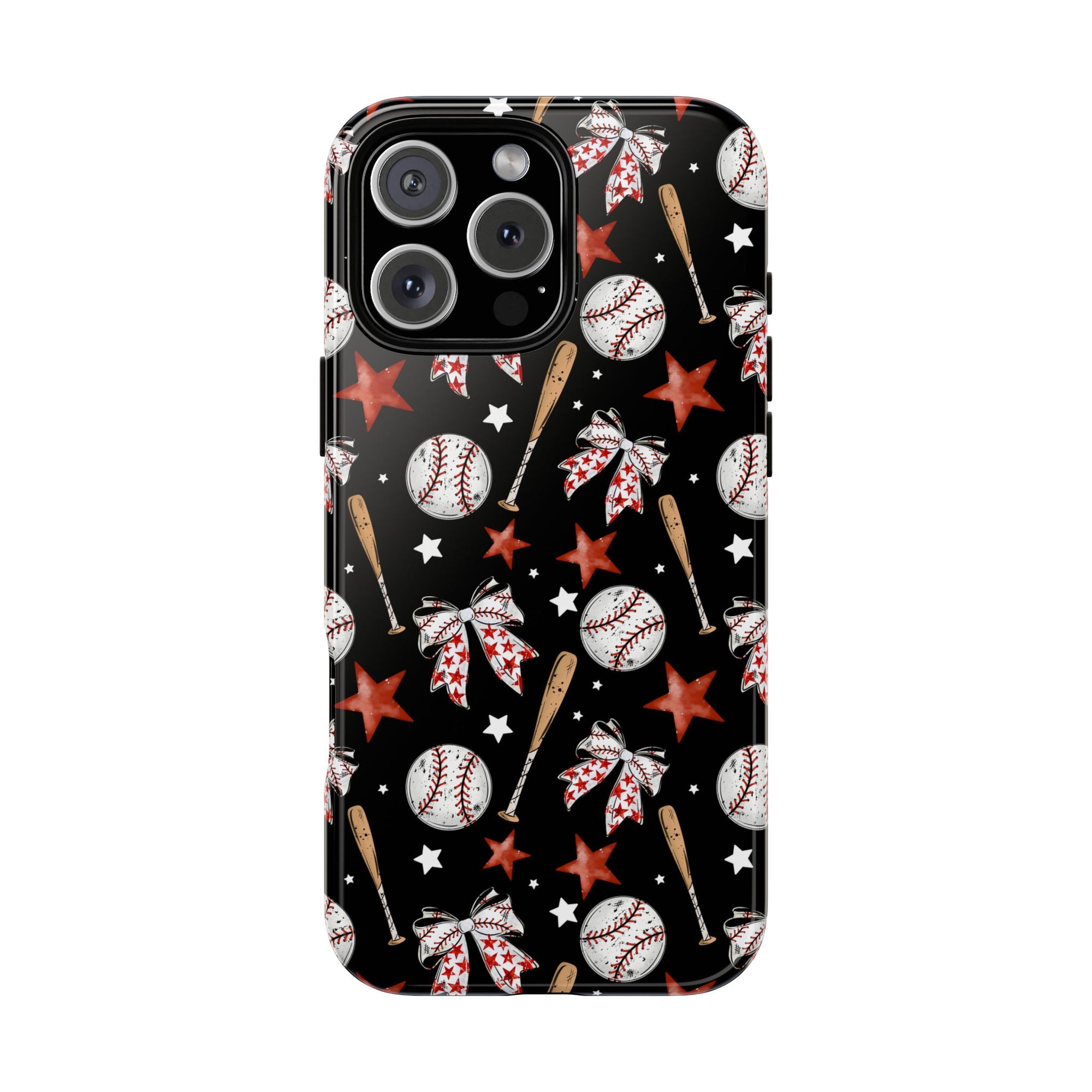 Baseball Star Themed Phone Case, Stars checkered tough case Case, Cute Baseball Phone Cover