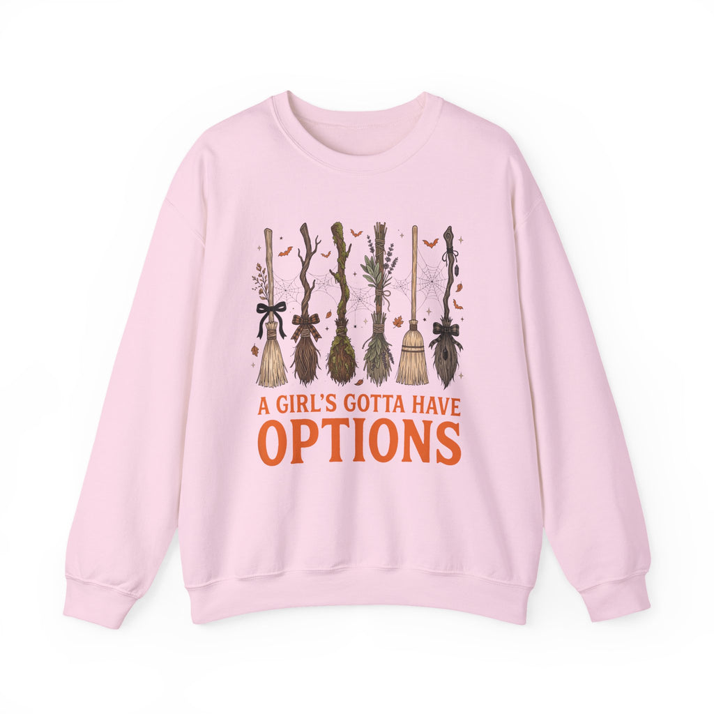 Retro A Girls Gotta Have Options Shirt, Halloween Witch Shirt, Spooky Season Pullover, Feeling Witchy Tee, Fall Gift for Women