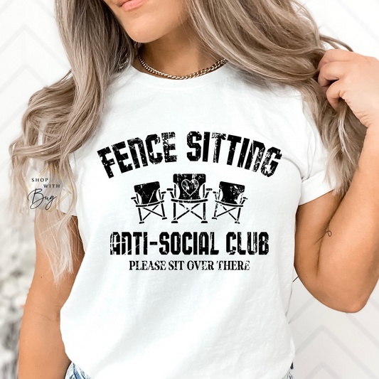 Fence Sitting Anti-Social Club Adult Shirt