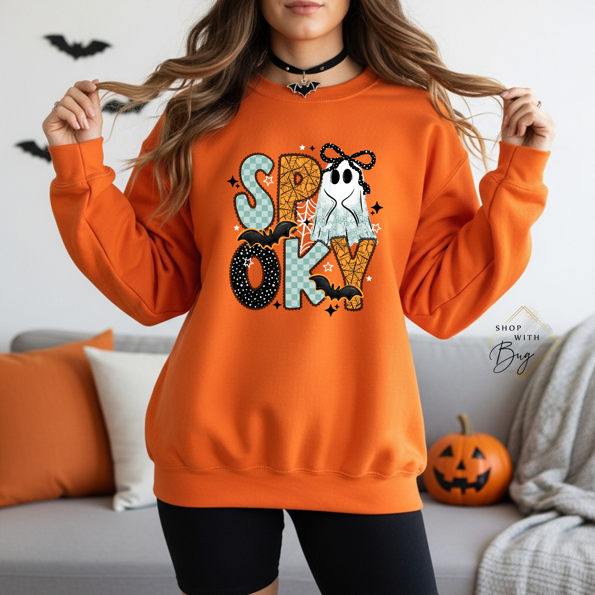 Spooky Sweatshirt, Trendy Halloween Sweater, Spooky Season Sweater, Fall Vibes, Cute Ghost Sweatshirt, Stars Ghost