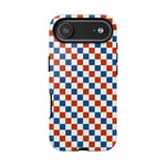 Red White and Blue Themed Phone Case, Checkered tough case Case, Cute usa Phone Cover