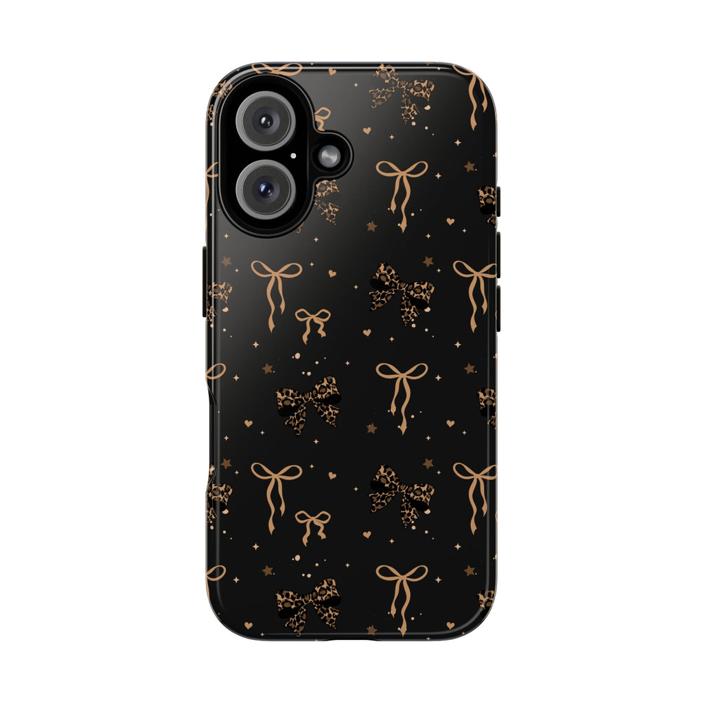 Leopard Bow Themed Phone Case, Leopard tough case Case, Cute Bow  Phone Cover