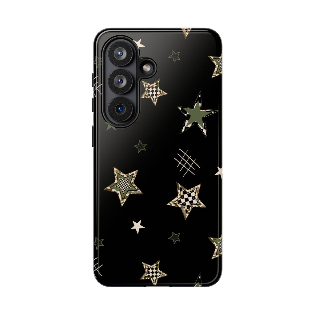 Camo Stars Phone Case, Floral Checkered Camo tough case Case, Cute Phone Cover