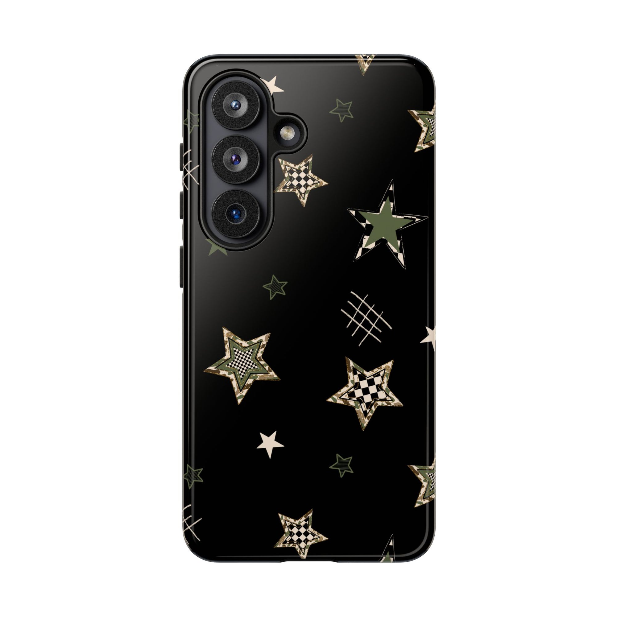 Camo Stars Phone Case, Floral Checkered Camo tough case Case, Cute Phone Cover