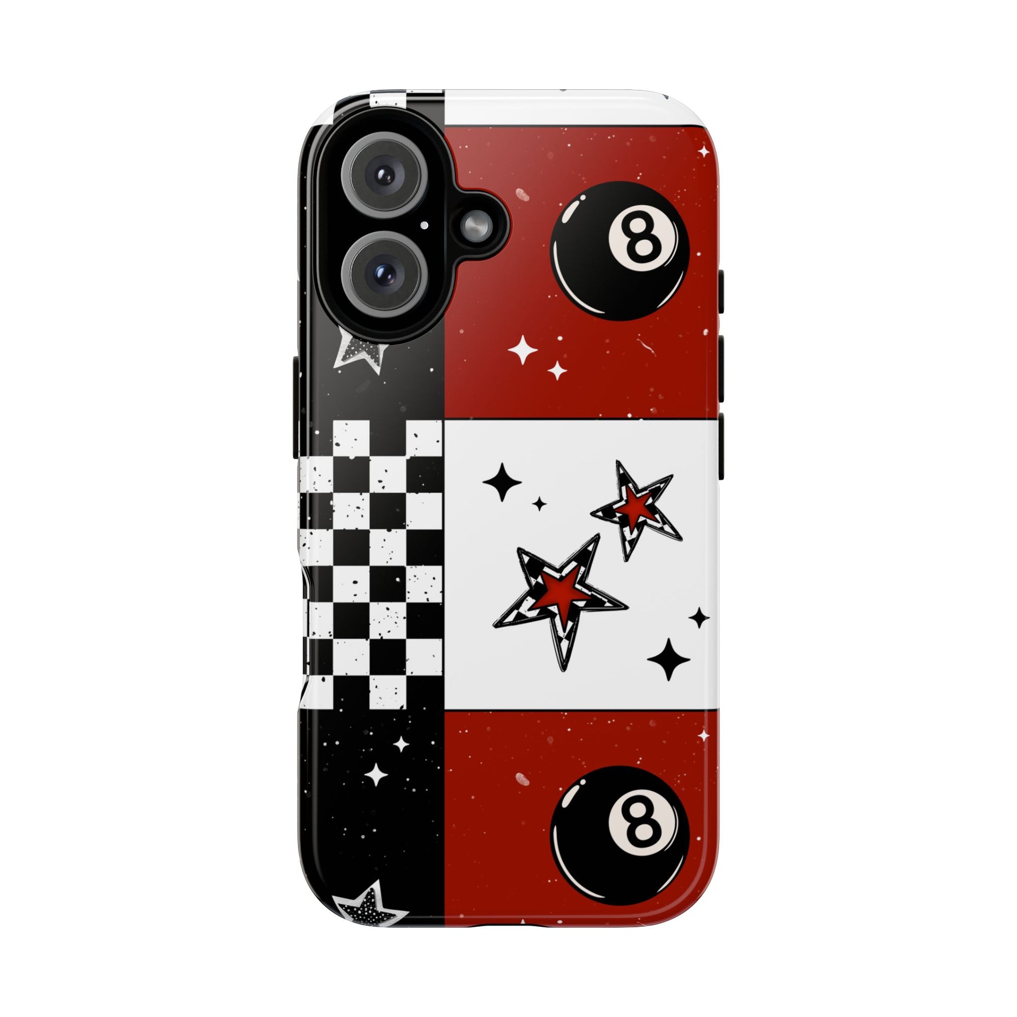 Retro Checkered Red Phone Case, Punk tough case Case, Cute stars Phone Cover