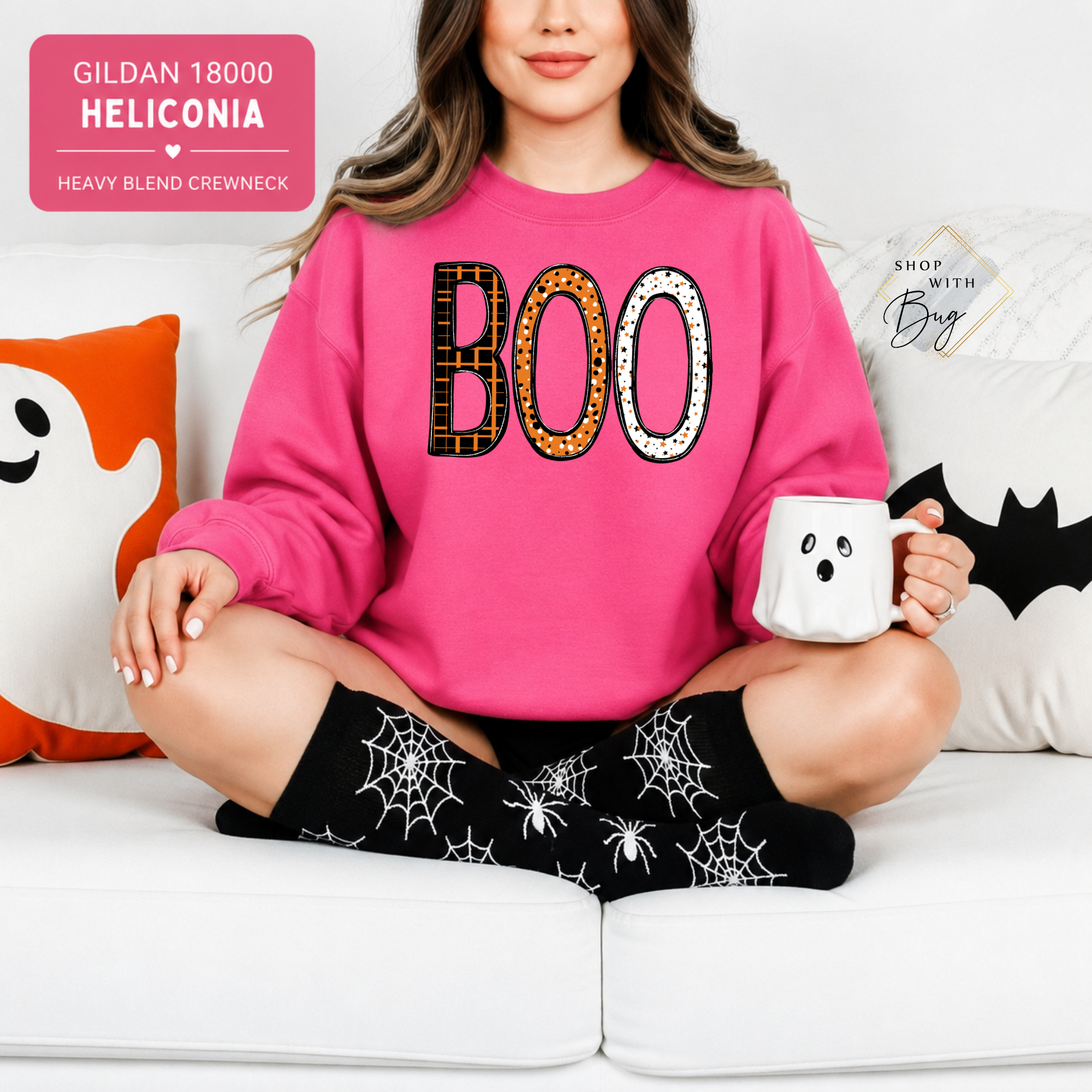 Boo Sweatshirt, Trendy Halloween Sweater, Spooky Season Sweater, Fall Vibes, Cute Ghost Sweatshirt, Stars Ghost