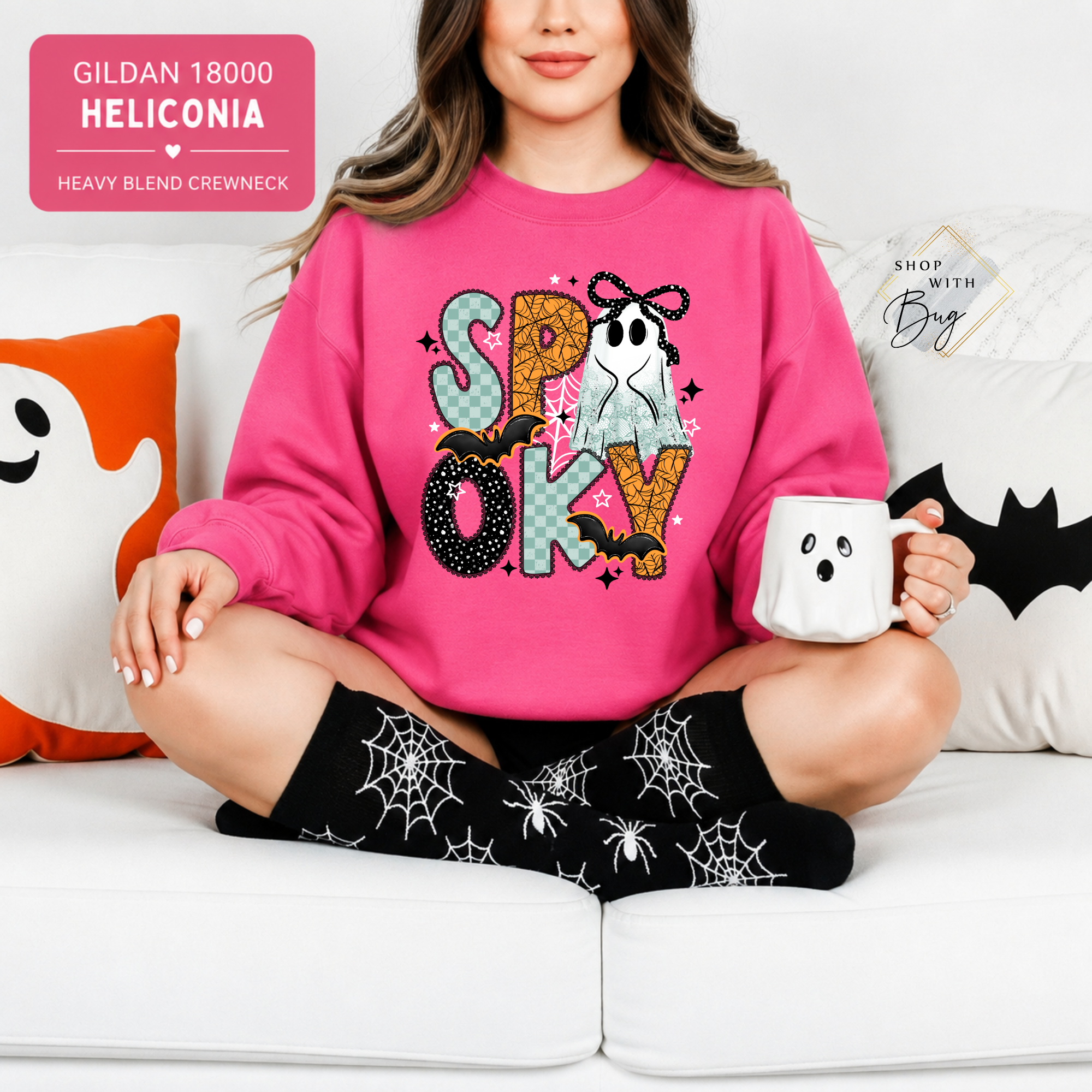 Spooky Sweatshirt, Trendy Halloween Sweater, Spooky Season Sweater, Fall Vibes, Cute Ghost Sweatshirt, Stars Ghost