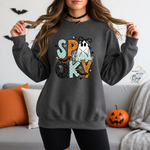 Spooky Sweatshirt, Trendy Halloween Sweater, Spooky Season Sweater, Fall Vibes, Cute Ghost Sweatshirt, Stars Ghost