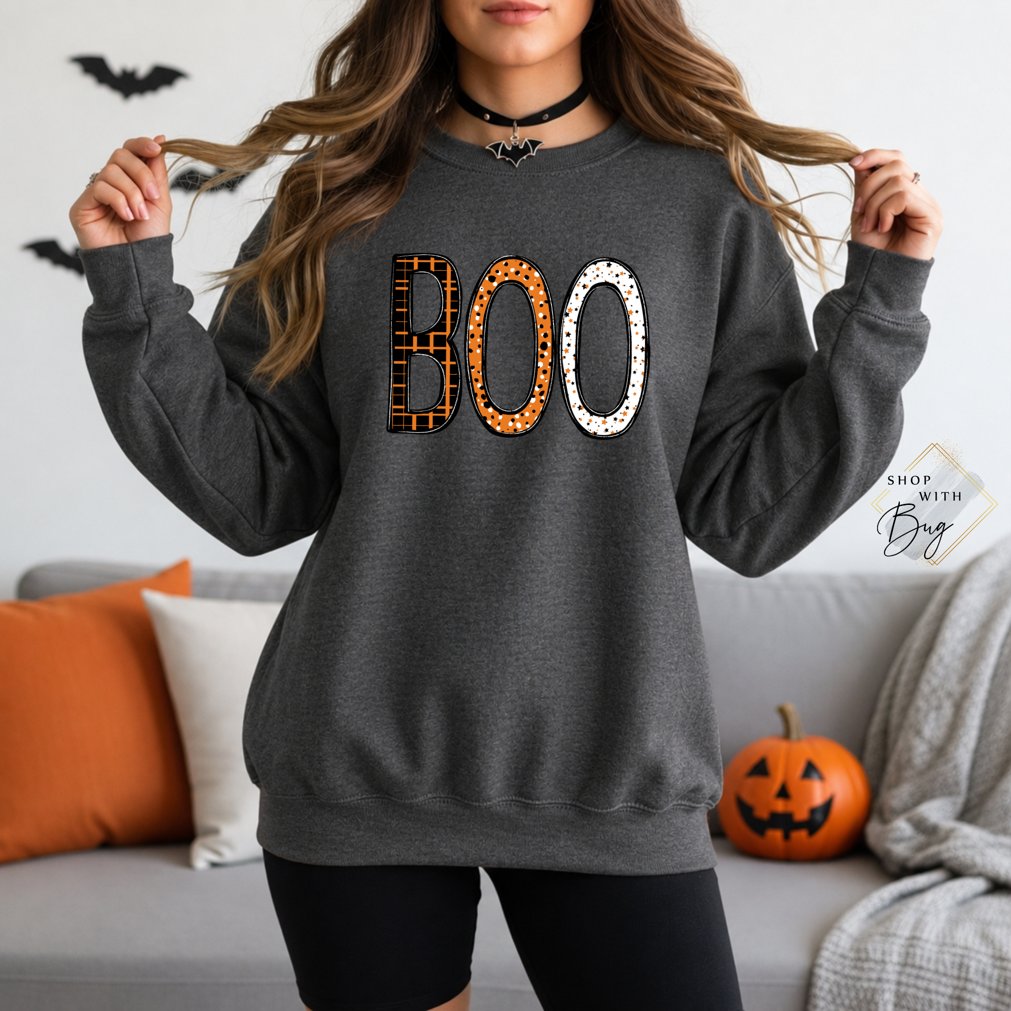 Boo Sweatshirt, Trendy Halloween Sweater, Spooky Season Sweater, Fall Vibes, Cute Ghost Sweatshirt, Stars Ghost