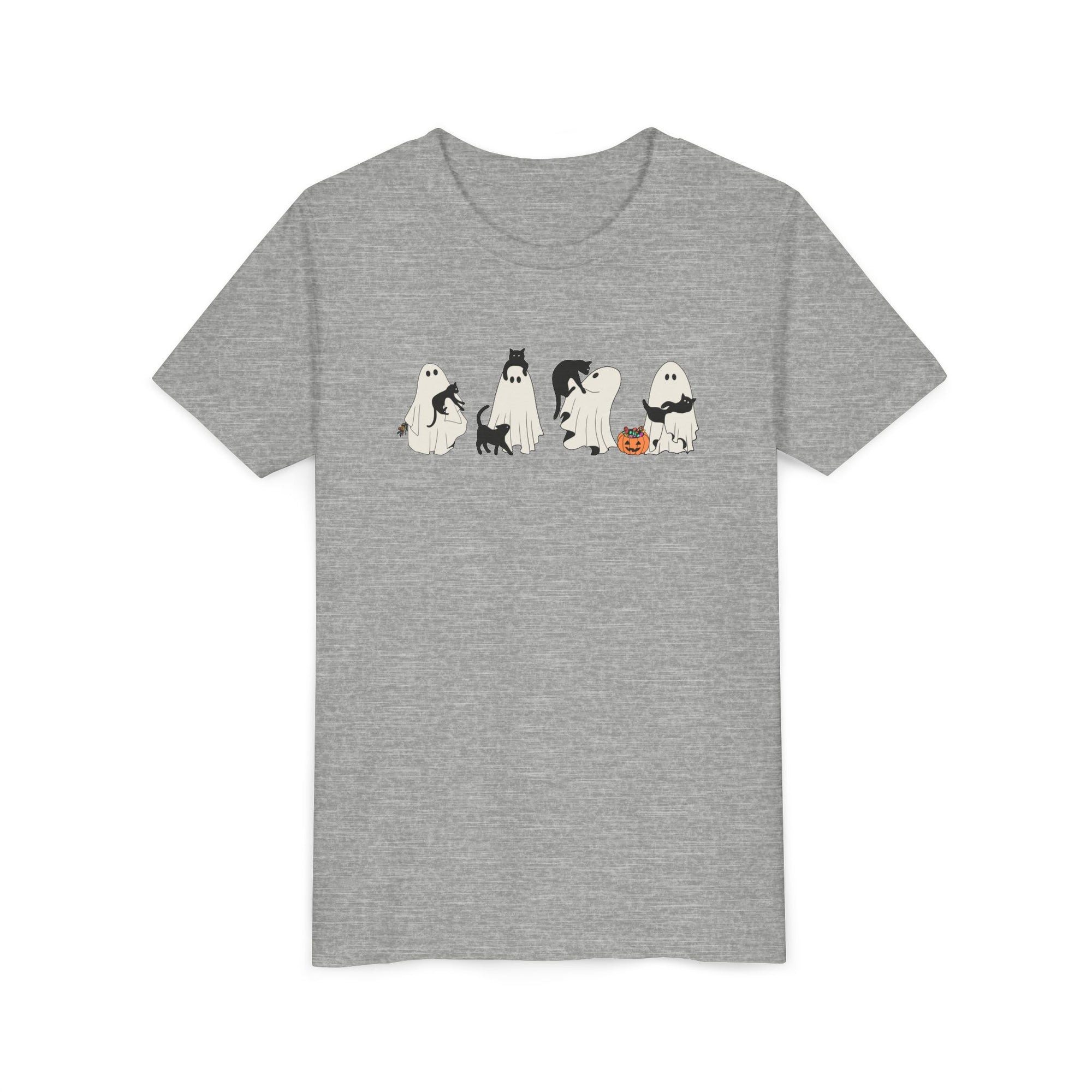 Cat Ghost Halloween Youth Short Sleeve Tee