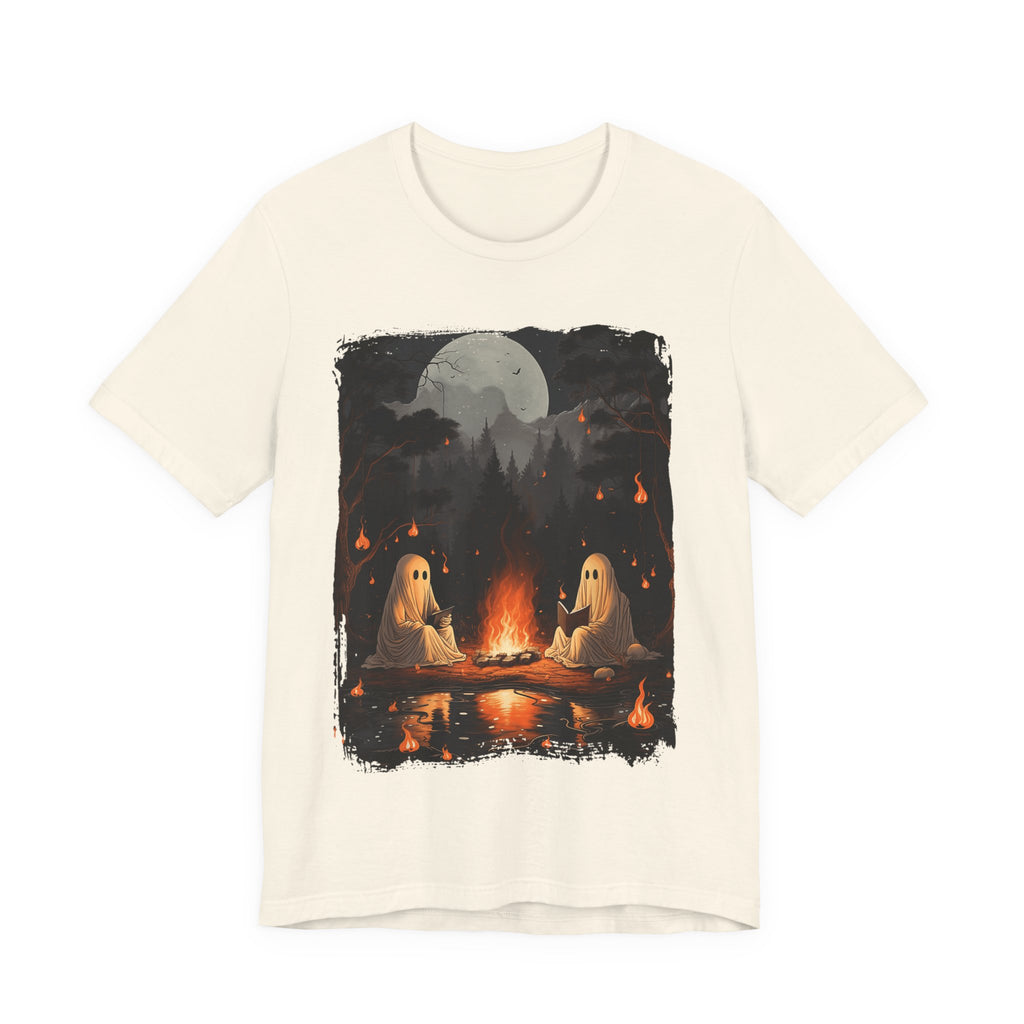 Ghost Reading  While Camping Womens T-Shirt