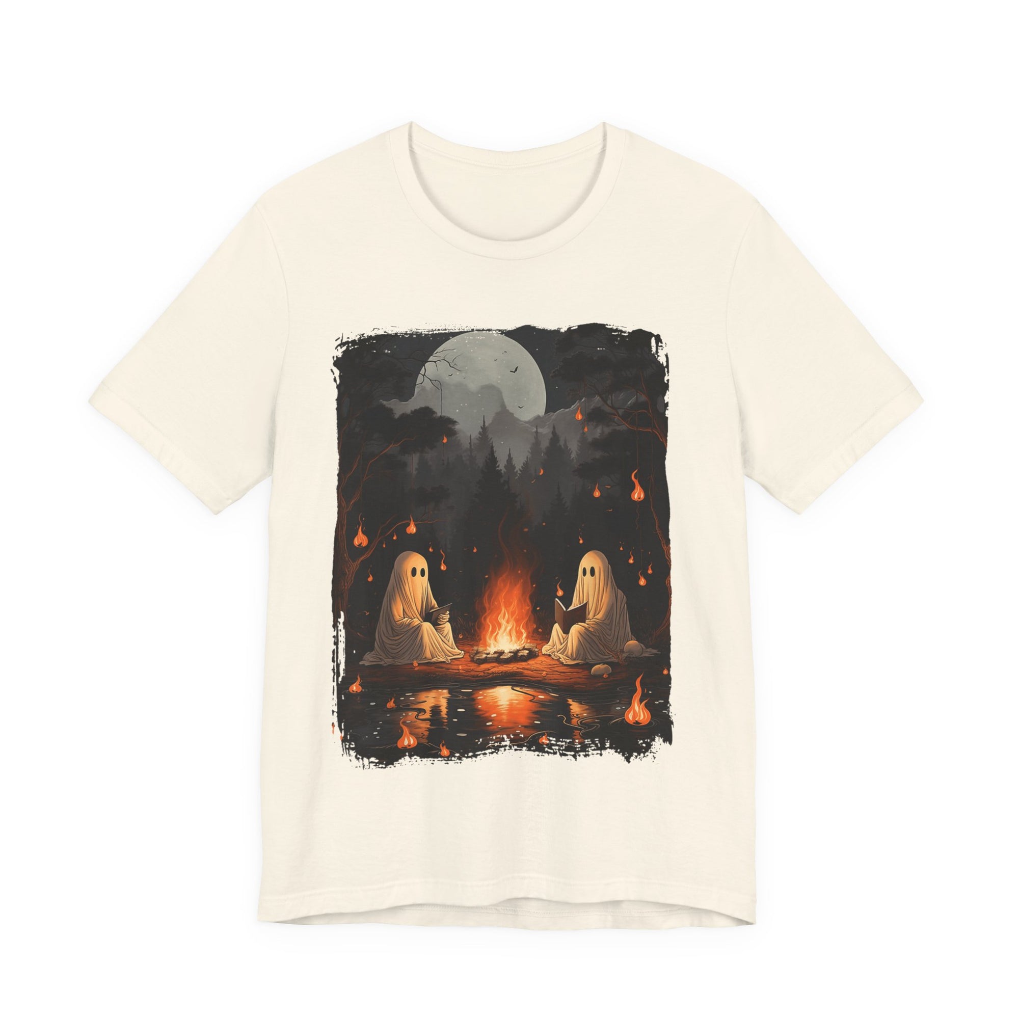 Ghost Reading  While Camping Womens T-Shirt