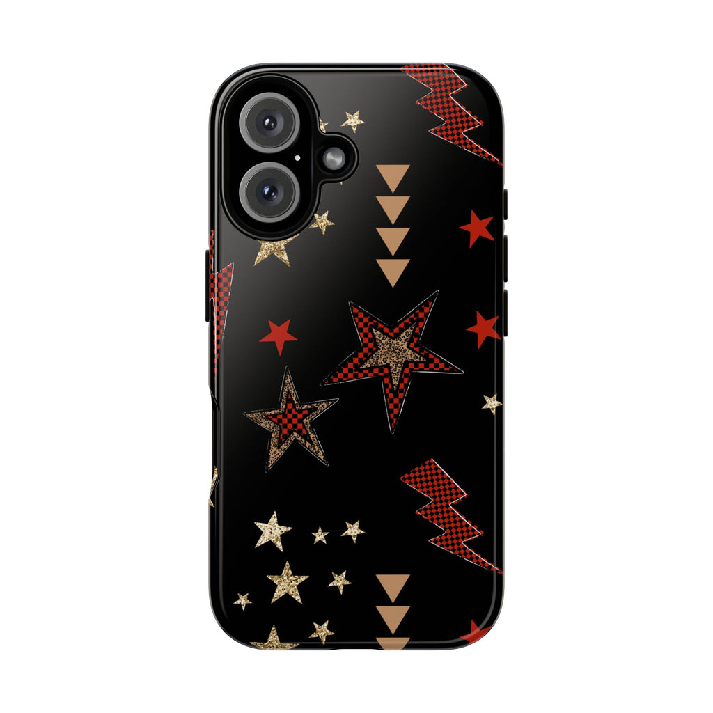 Retro Checkered Stars Phone Case, Punk tough case Case, Cute stars Phone Cover