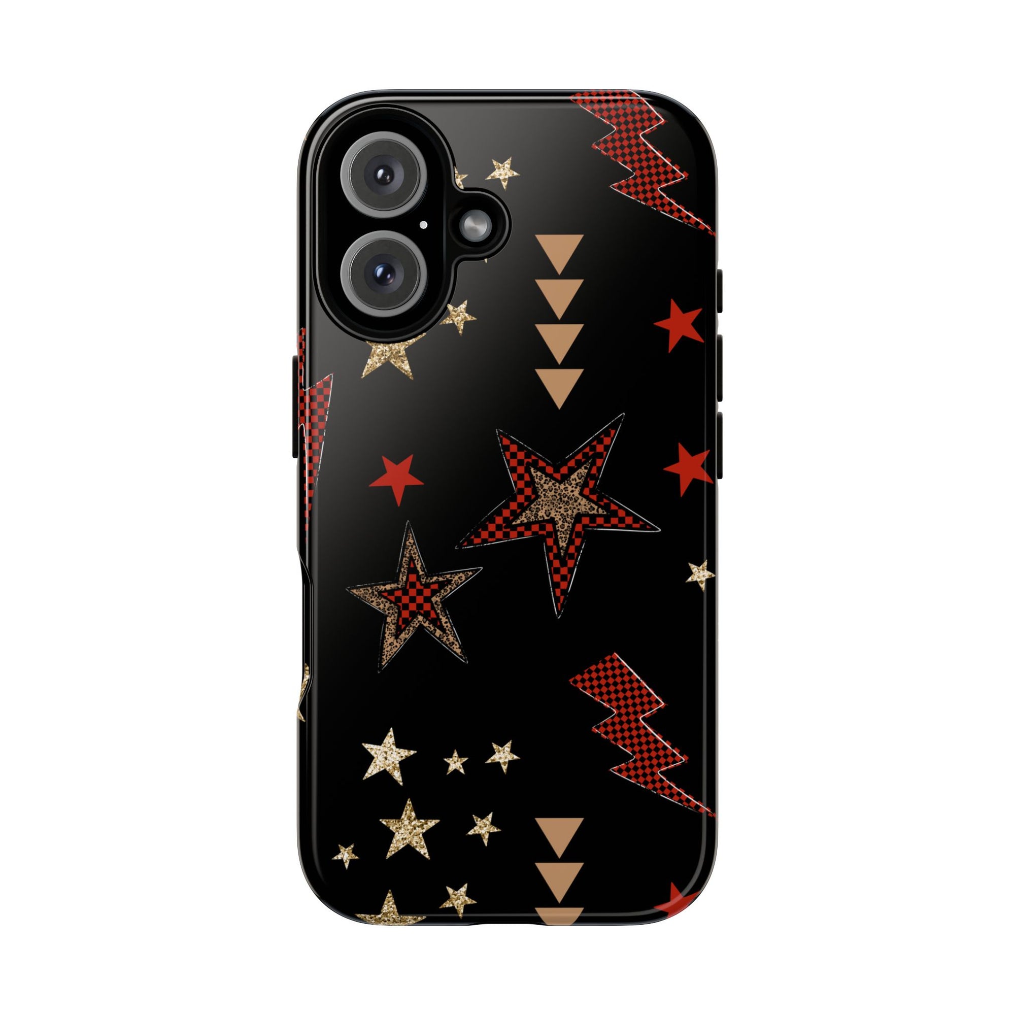 Retro Checkered Stars Phone Case, Punk tough case Case, Cute stars Phone Cover