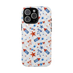 4th of July Star Themed Phone Case, Stars checkered tough case Case, Cute Bow Phone Cover