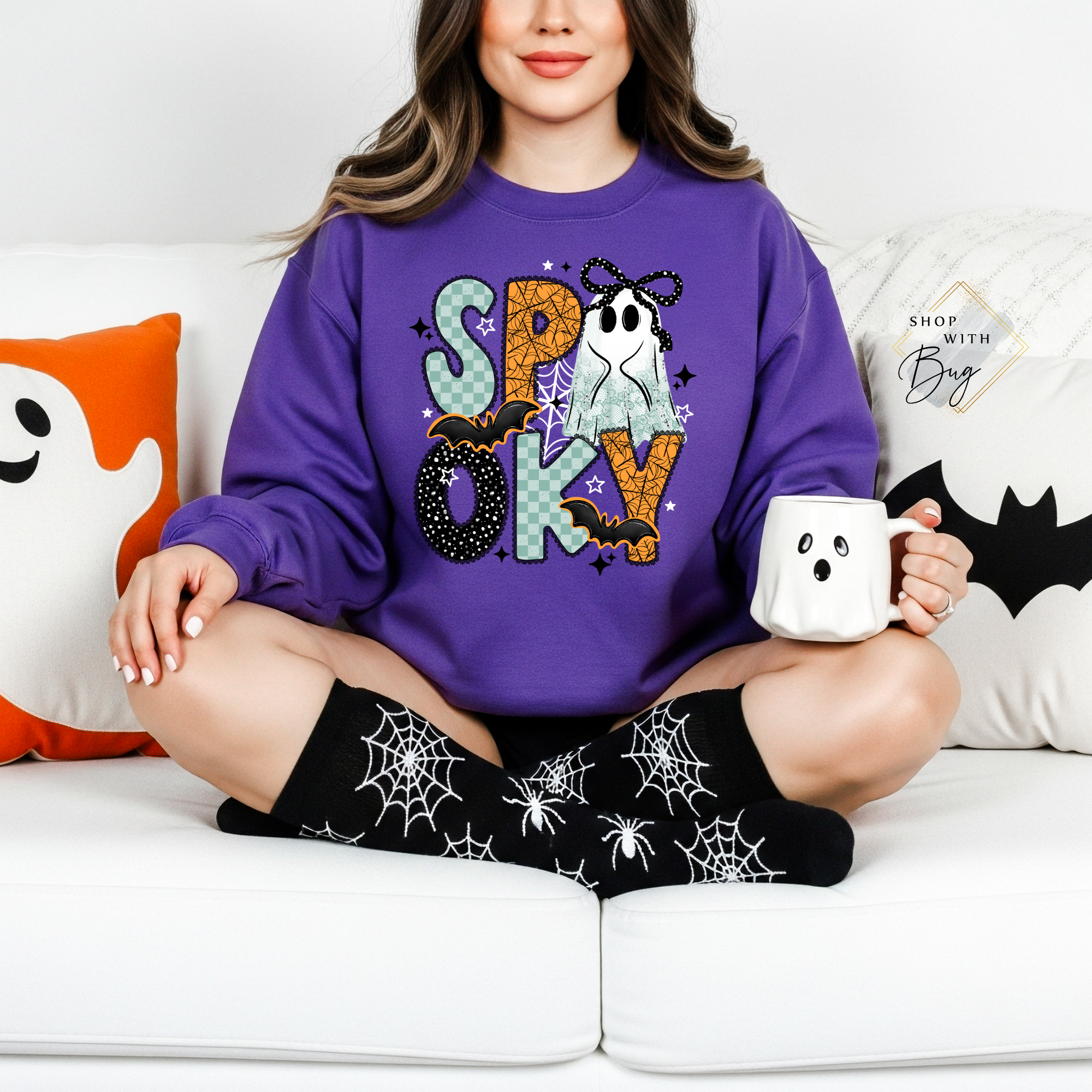 Spooky Sweatshirt, Trendy Halloween Sweater, Spooky Season Sweater, Fall Vibes, Cute Ghost Sweatshirt, Stars Ghost