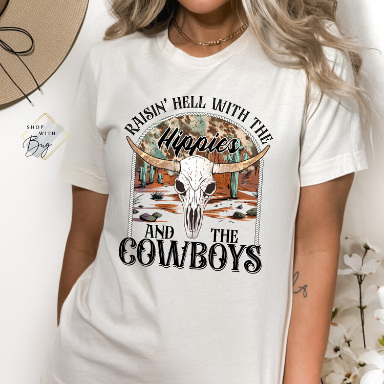 Raisin Hell With The Hippies and Cowboys Shirt