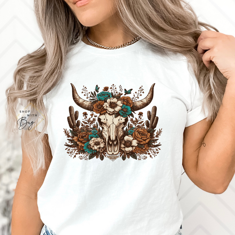 Floral Skull Country Shirt
