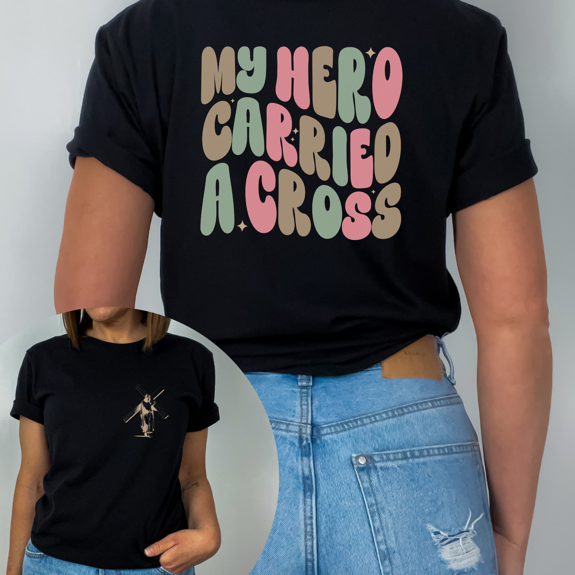 My Hero Carried a Cross Adult Shirt