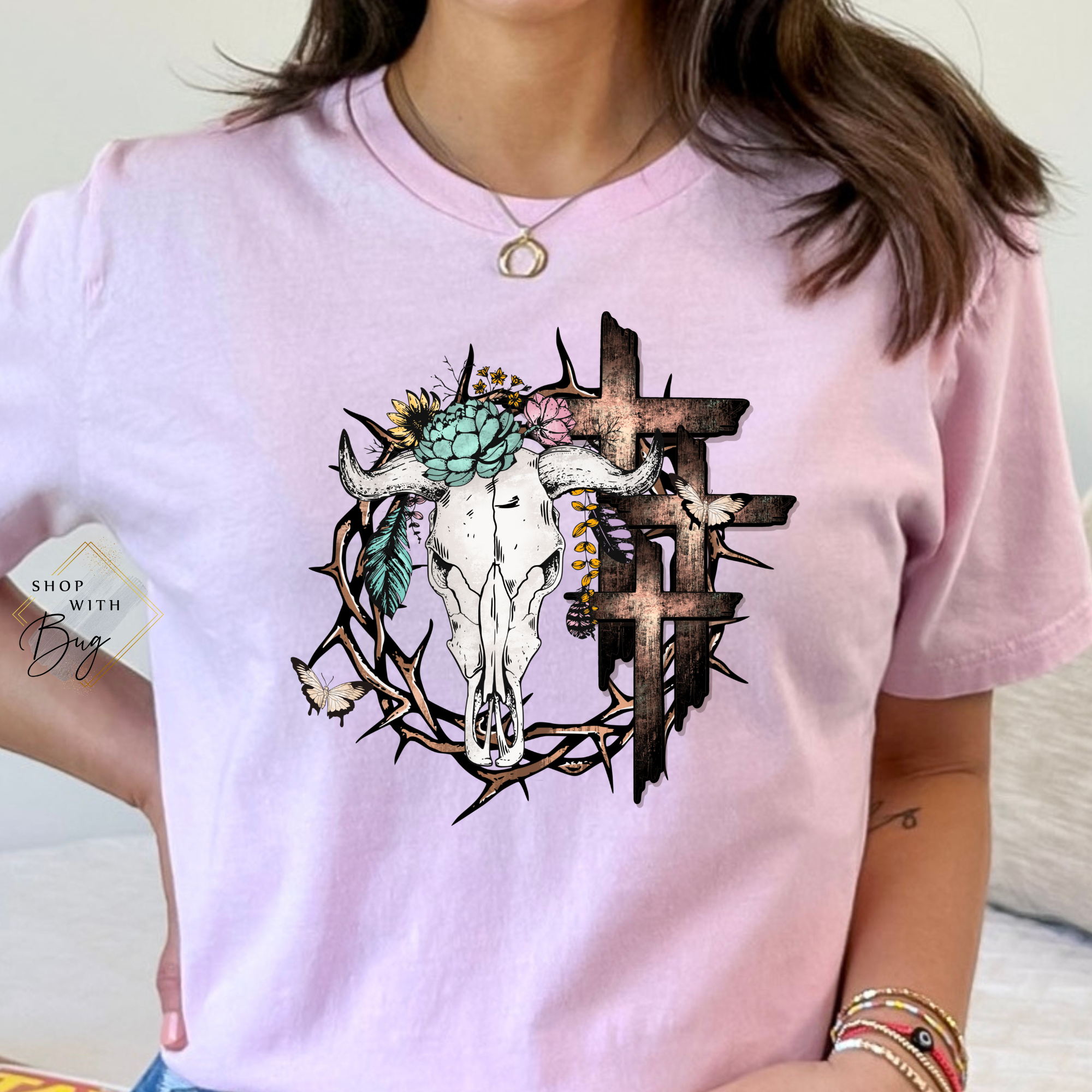 Cross Skull Adult Shirt