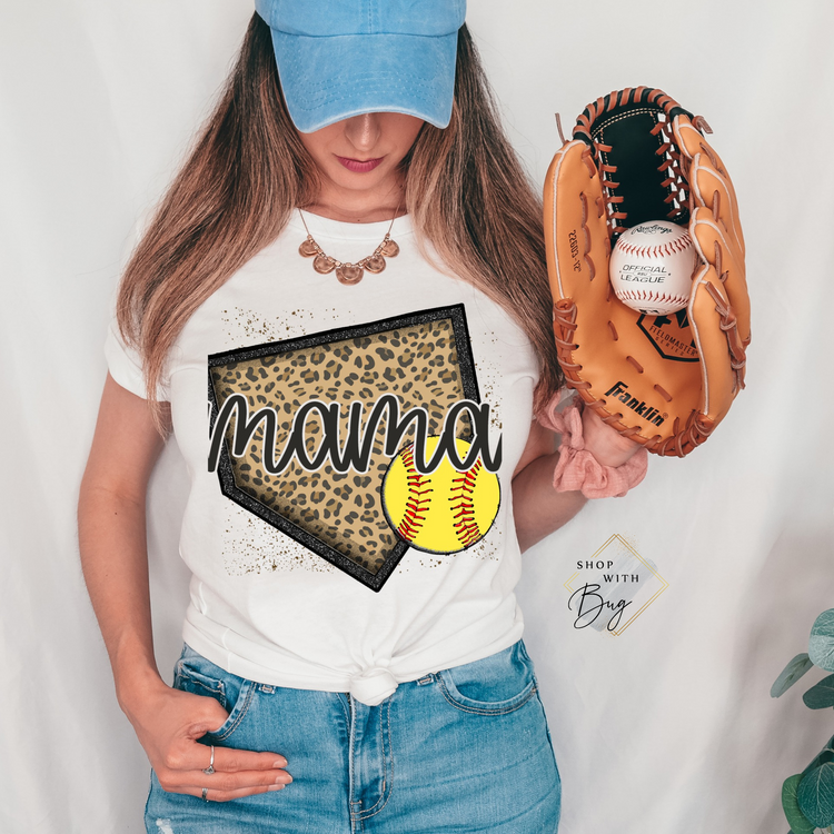 Softball Mama Adult Shirt