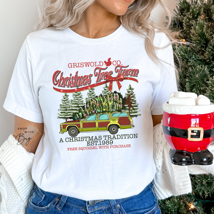 Family Christmas Tree Farm Adult Shirt