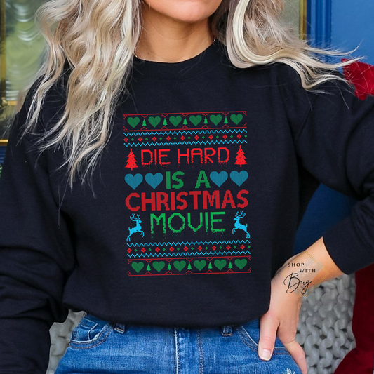 Hard Is a Christmas Movie Crewneck Sweater or Hoodie