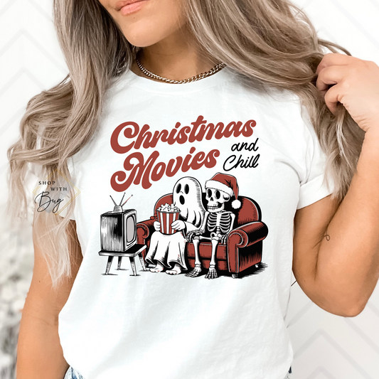 Christmas Movies and Chill Adult Shirt