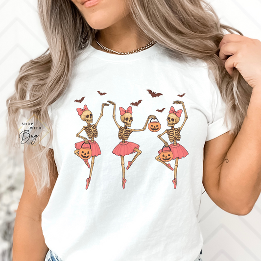 Skull Ballerina Dancers Adult Shirt