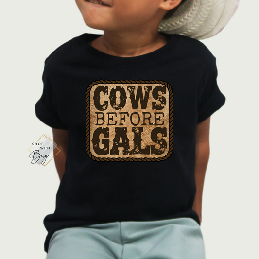 Cows Before Gals Kids Shirt