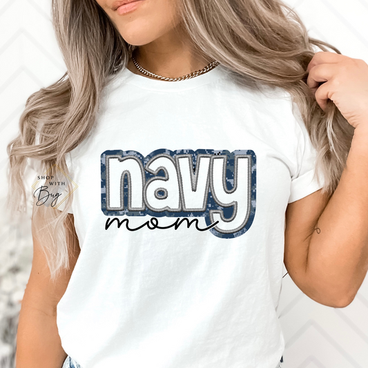 Navy Mom Adult Shirt