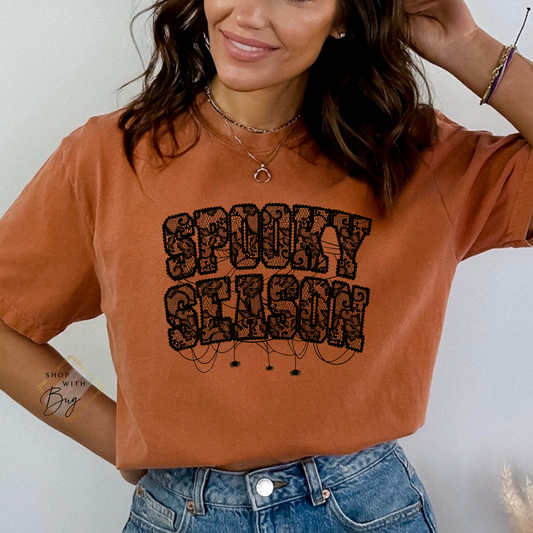 Lace Spooky Season Comfort Colors Adult Shirt