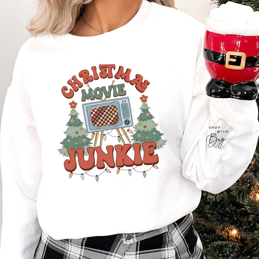 Christmas Movie Junkie Sweater Or Hoodie