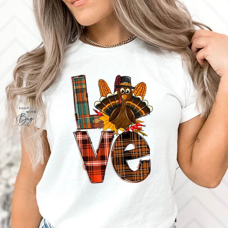 Turkey Love Thanksgiving Short Sleeve Shirt