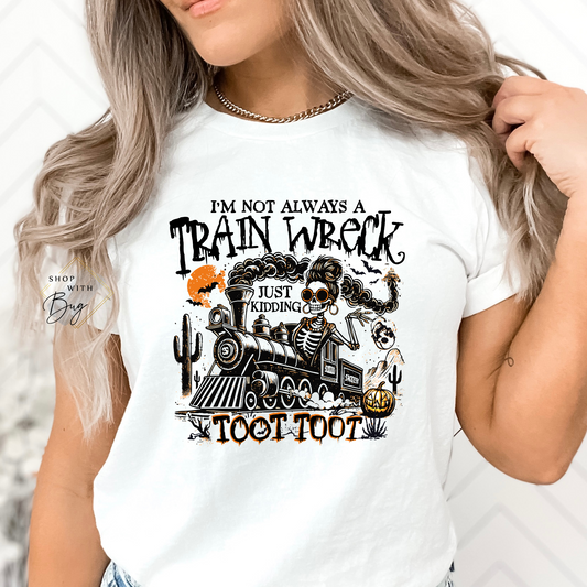 Not Always a Train Wreck Adult Shirt