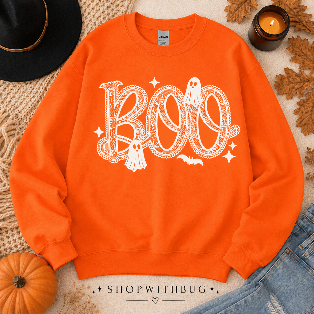 High Quality Lace Boo Crewneck Sweatshirt