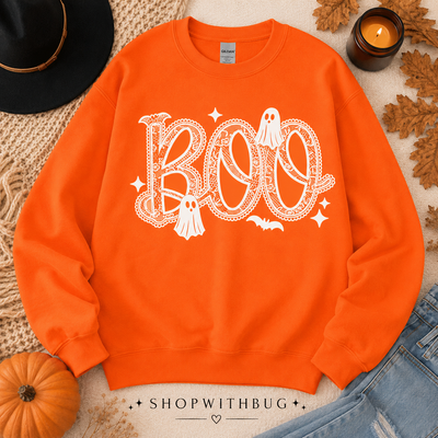 High Quality Lace Boo Crewneck Sweatshirt