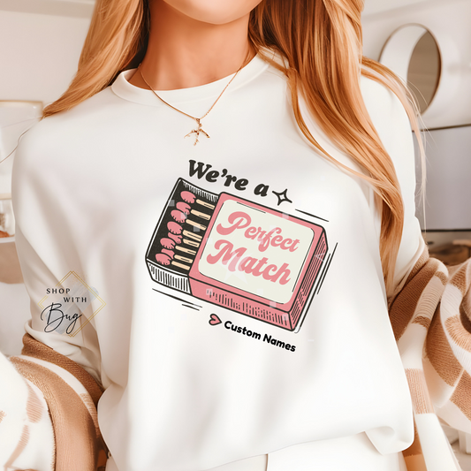 Perfect Match (Custom Names) Adult Unisex T-Shirt