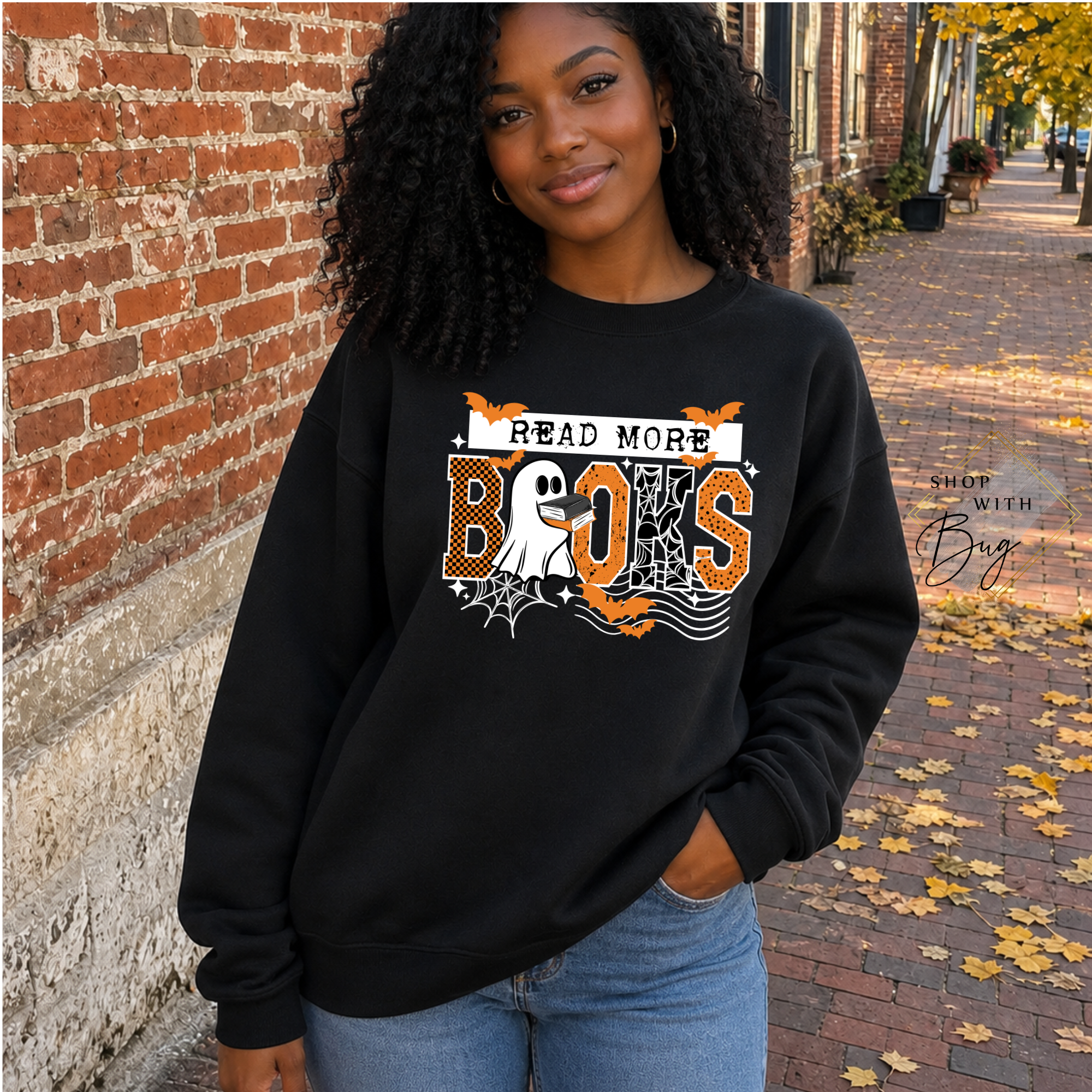 Read More Books Sweatshirt, Trendy Ghost Sweater, Books Sweater, Halloween Vibes, Cute Bats Sweatshirt, Ghosts