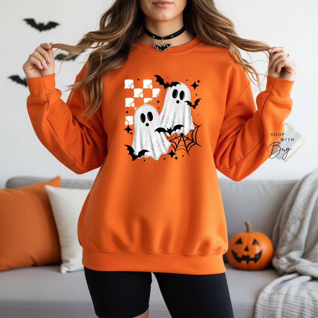 Boo Sweatshirt, Trendy Halloween Sweater, Spooky Season Sweater, Fall Vibes, Cute Ghost Sweatshirt, Stars Ghost