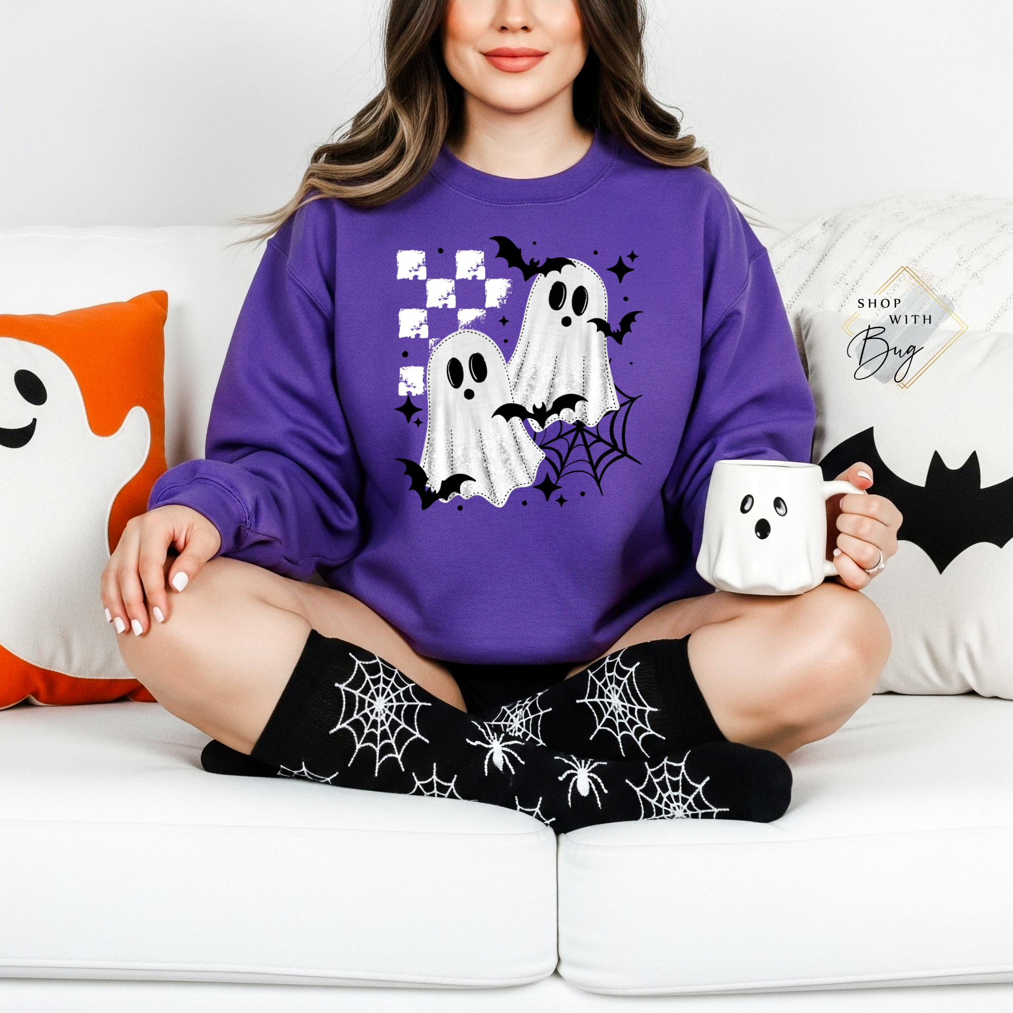 Boo Sweatshirt, Trendy Halloween Sweater, Spooky Season Sweater, Fall Vibes, Cute Ghost Sweatshirt, Stars Ghost