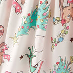 Christmas Cartoon Characters Print Girls Dress