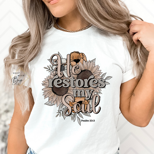 He Restores My Soul Adult Shirt