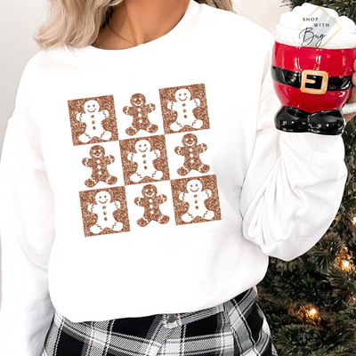 Glitter Gingerbread Crewneck Sweater or Hoodie